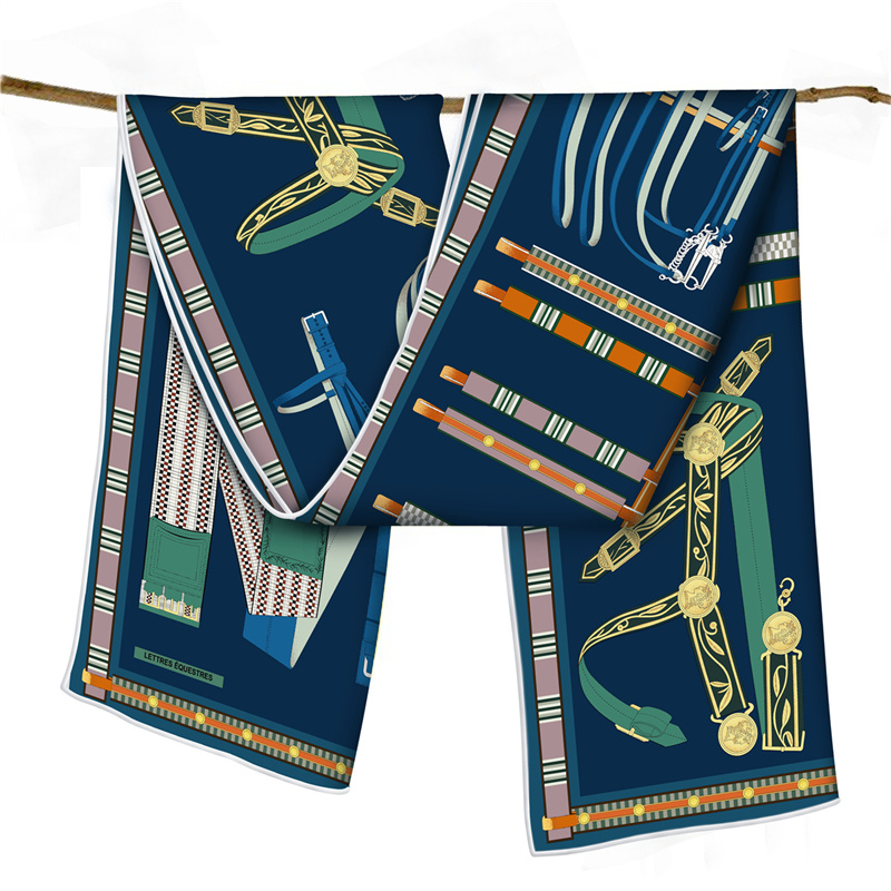 Photography Trend - 150x40CM Twill Silk Scarf Women Hand