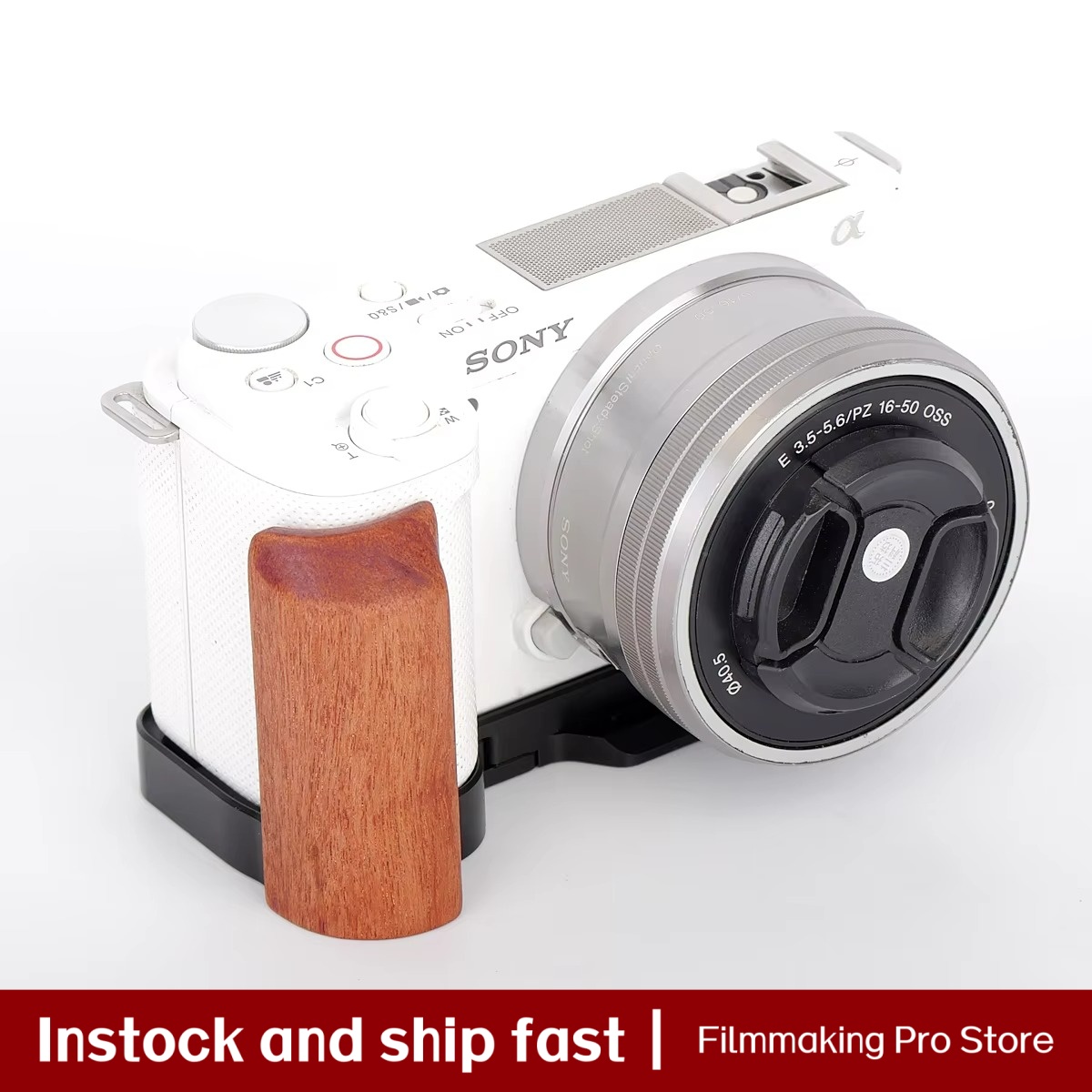 Sony Camera Zv-E10 - FITTEST ZVE10 Hand Grip Rosewood Wooden