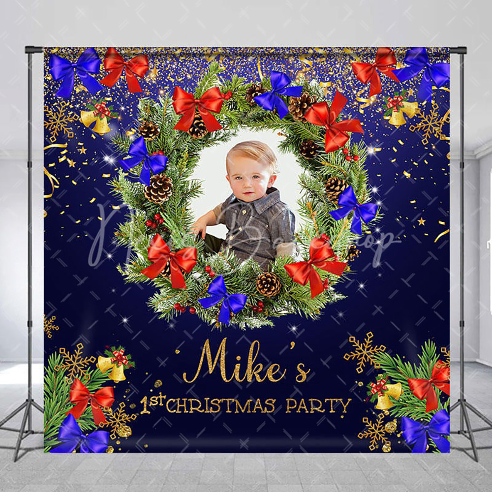Photography Dark Cloth - Dark Blue Wreath Custom Photo 1st