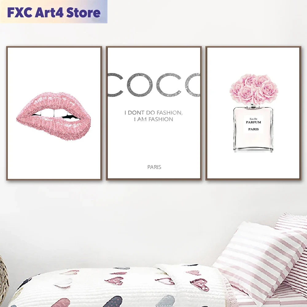 Photography Trend - Frameless Fashion Flower Perfume Pink Lips