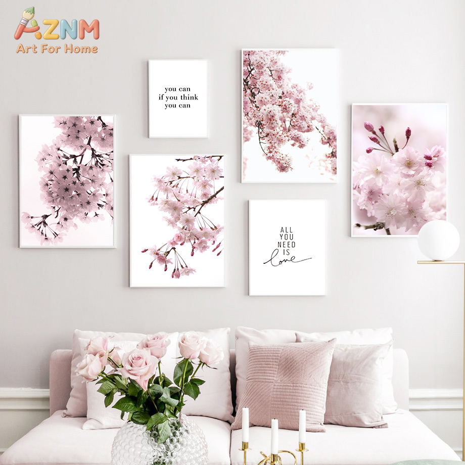 AZNM Pink Cherry Blossom Canva - Photography Quotes Inspirational review and price
