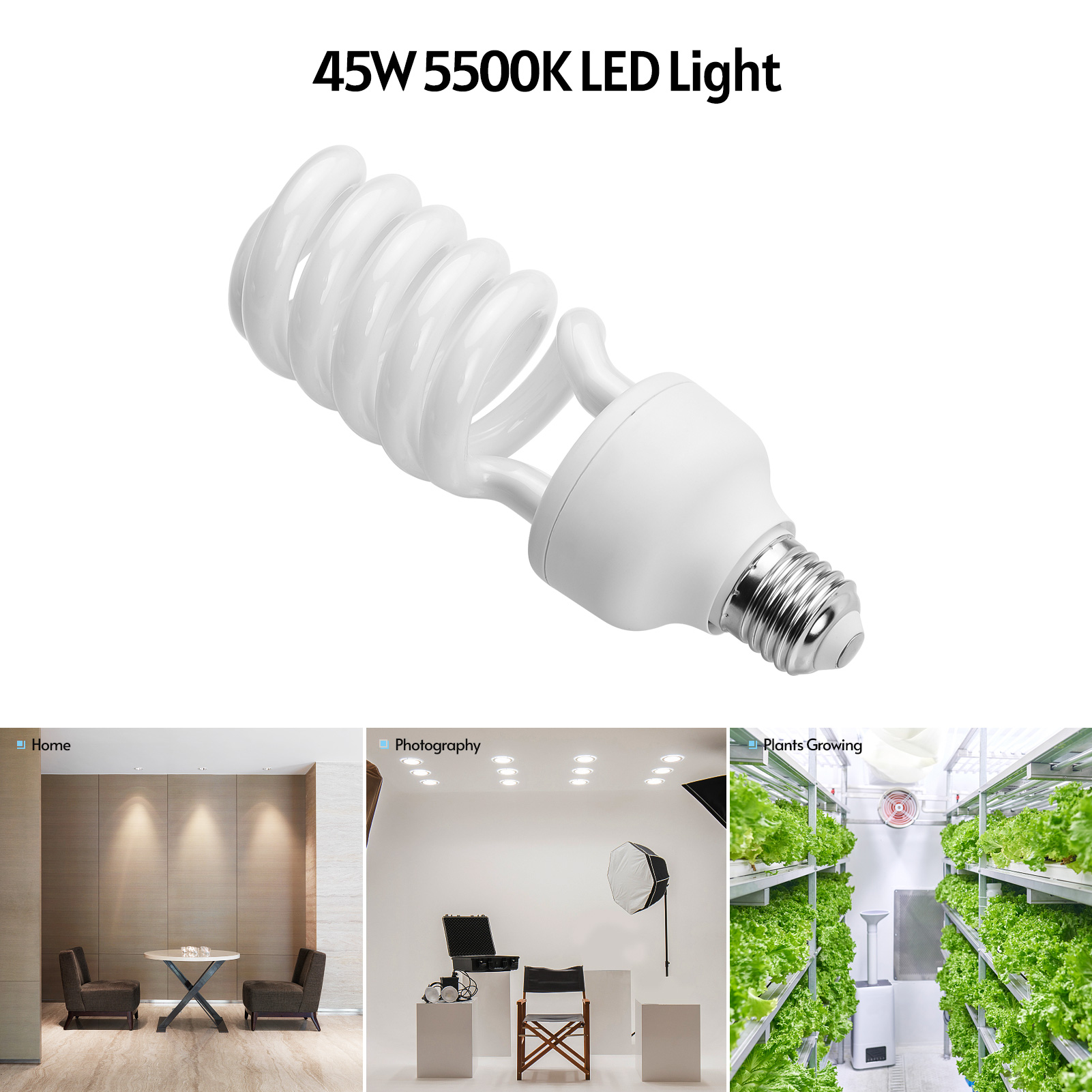 45W Spiral Fluorescent Light B - Photography Bulb review and price