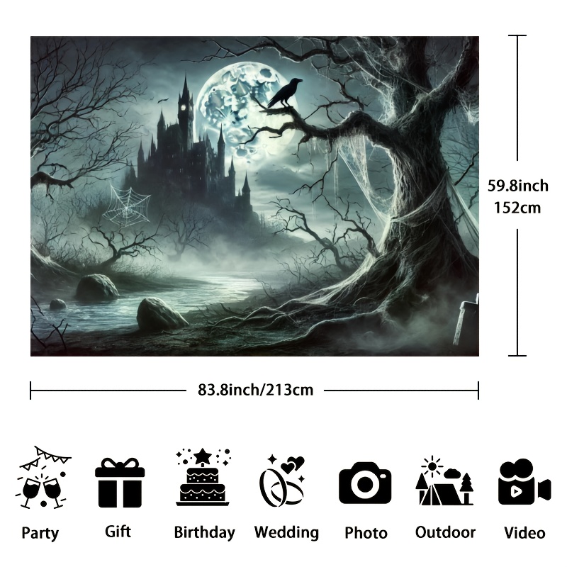 Ghost Castle Halloween Backgro - Photography Dark Cloth review and price
