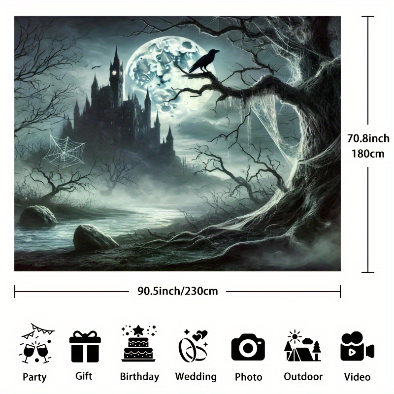 Ghost Castle Halloween Backgro - Photography Dark Cloth review and price