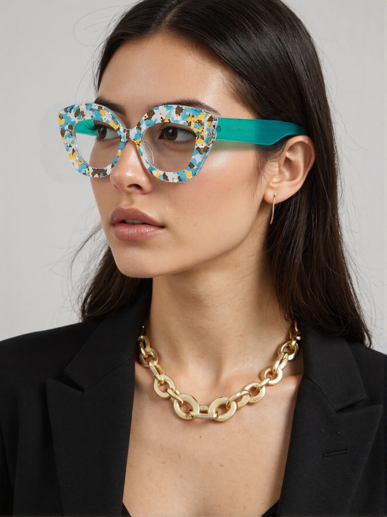 Large Frame Cat-Eye Floral Gla - Photography Street review and price