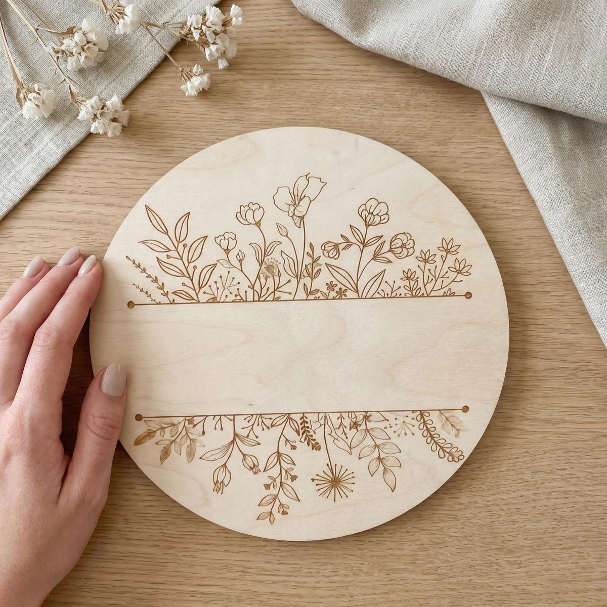 Personalized Floral Round Wood - Photography Ideas review and price